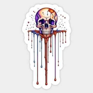 Dripping Bloody Skull Sticker